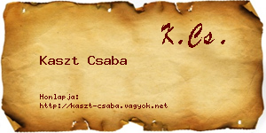 Kaszt Csaba névjegykártya